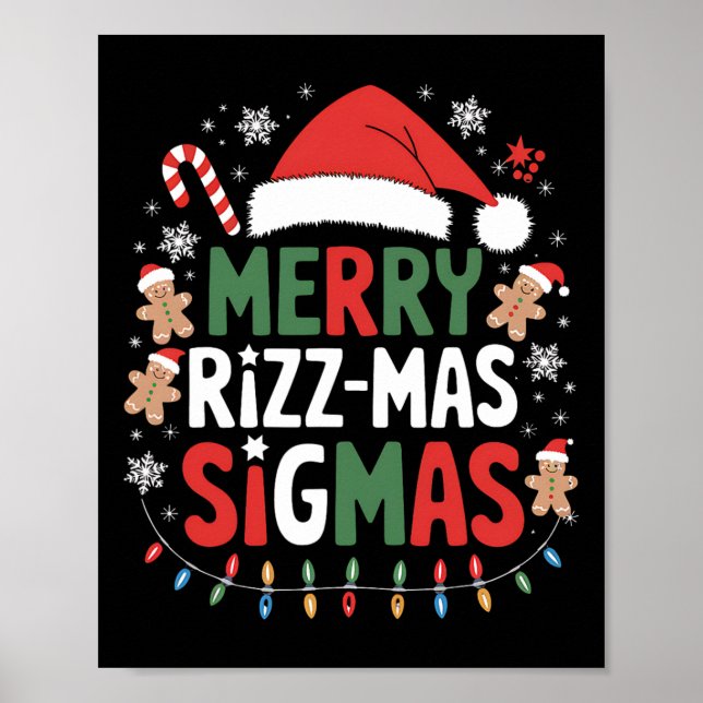 Affiche Joyeux Rizz Mas Sigmas Funny Gen Alpha X mas Père  (Devant)