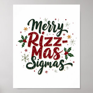 Affiche Joyeux Rizz Mas Sigmas Funny Gen Alpha Xmas Père N