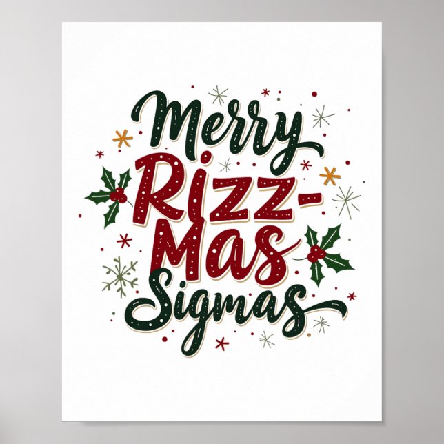 Affiche Joyeux Rizz Mas Sigmas Funny Gen Alpha Xmas Père N (Devant)