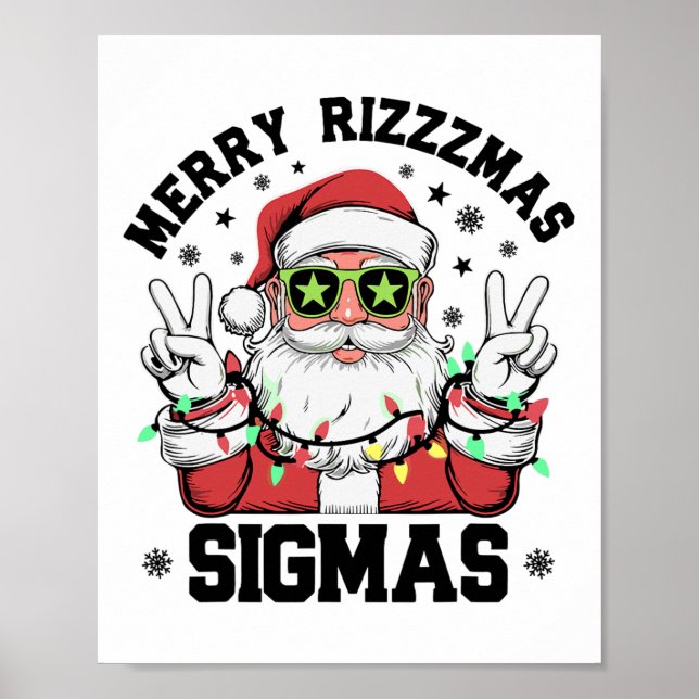Affiche Joyeux Rizz Mas Sigmas Funny Père Noël (Devant)