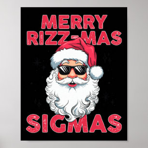 Affiche Joyeux Rizz Mas Sigmas Funny Père Noël