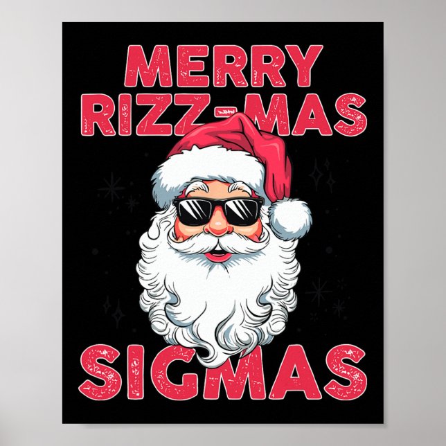 Affiche Joyeux Rizz Mas Sigmas Funny Père Noël (Devant)