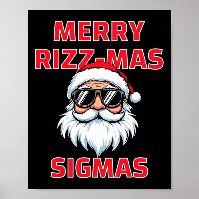 Affiche Joyeux Rizz Mas Sigmas Funny Père Noël (Devant)