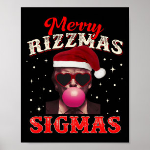 Affiche Joyeux Rizz Mas Sigmas Gen Alpha Trump Père Noël C