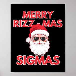 Affiche Joyeux Rizz Mas Sigmas Noël Rizzmas Drôle Sant