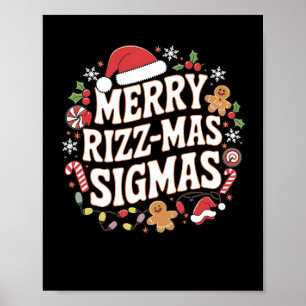 Affiche Joyeux Rizz Noël Sigmas Mème Drôle Gen Alpha Père