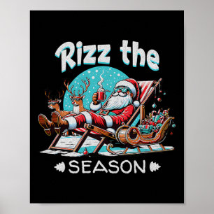 Affiche Joyeux Rizzmas Noël Rizz Cool Santa Sungles Xm