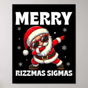 Affiche Joyeux Rizzmas Sigmas Skibidi Rizzmas Noël Riz