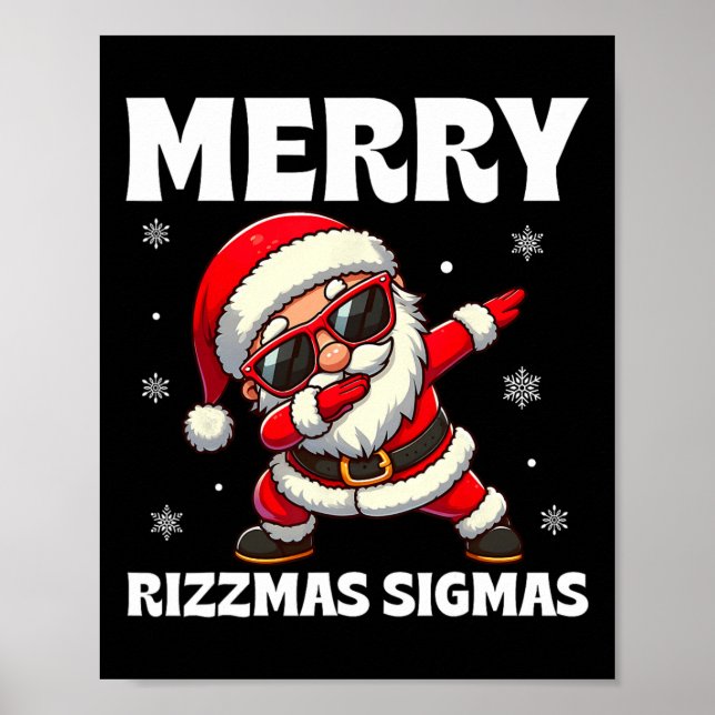 Affiche Joyeux Rizzmas Sigmas Skibidi Rizzmas Noël Riz (Devant)