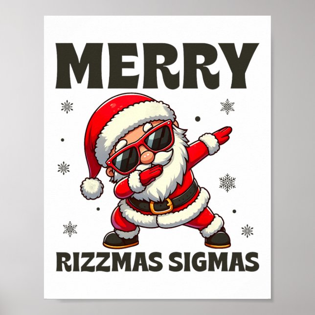 Affiche Joyeux Rizzmas Sigmas Skibidi Rizzmas Noël Riz (Devant)