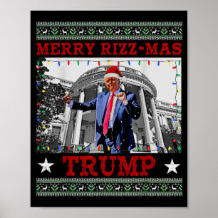 Affiche Joyeux Rizzmas Trump Drôle Humoristique Danse de T