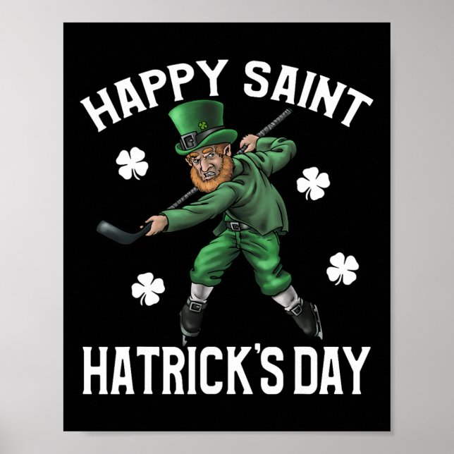 Affiche Joyeux Saint Hatricks Day St Patrick's Day Hockey  (Devant)