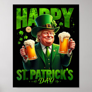 Affiche Joyeux Saint-Patricks Day Trump Shamrock Saint-Pau