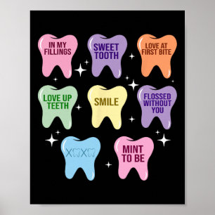 Affiche Joyeux Saint Valentin Cœur Dents Dentiste Hygiénis