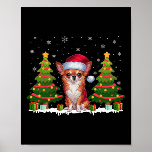 Affiche Joyeux sapins Chihuahua Chien Santa Chapa Noël