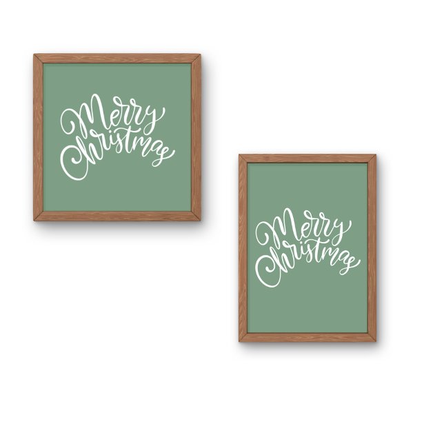 Affiche Joyeux script de Noël vert (Créateur téléchargé)