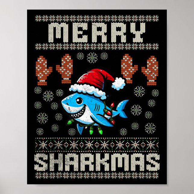 Affiche Joyeux Sharkmas Sharkmas Noël Vilain Noël Enfants  (Devant)