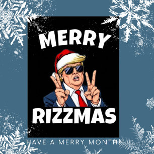 Affiche Joyeux Skibidi Rizzmas Père Noël Trump