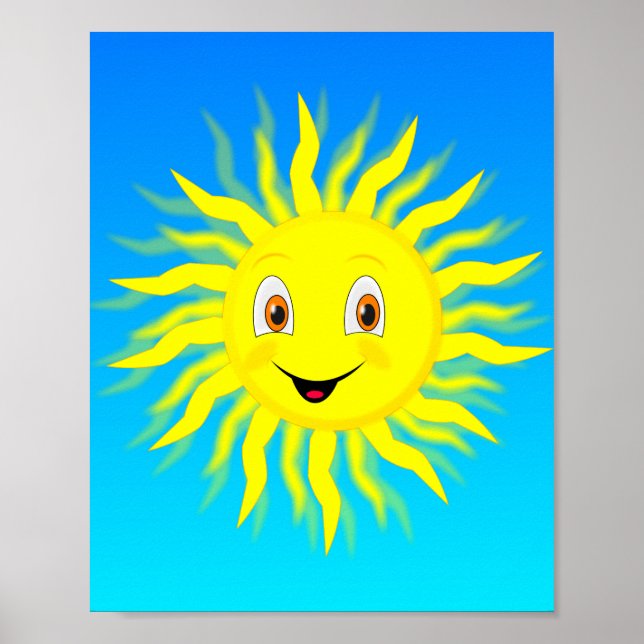 Affiche Joyeux soleil visage (Devant)