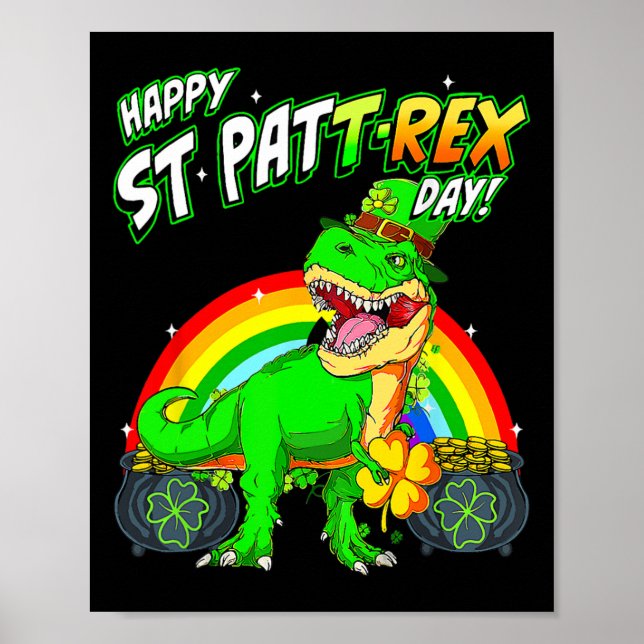 Affiche Joyeux St Pat Trex Jour Jour de la Saint Patrick m (Devant)