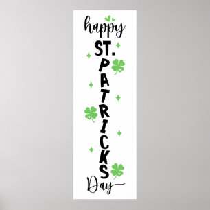 Affiche Joyeux St. Patrick Vertical Panneau Fleur de Trèfl
