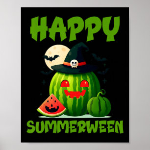 Affiche Joyeux Summerween Été Pastèque Citrouille