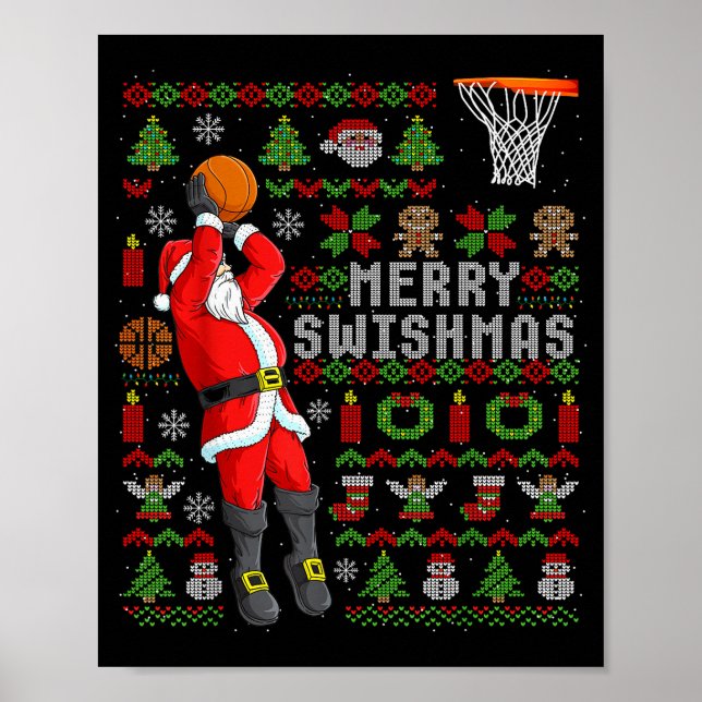 Affiche Joyeux Swishmas Basket de Noël Moche de Noël (Devant)