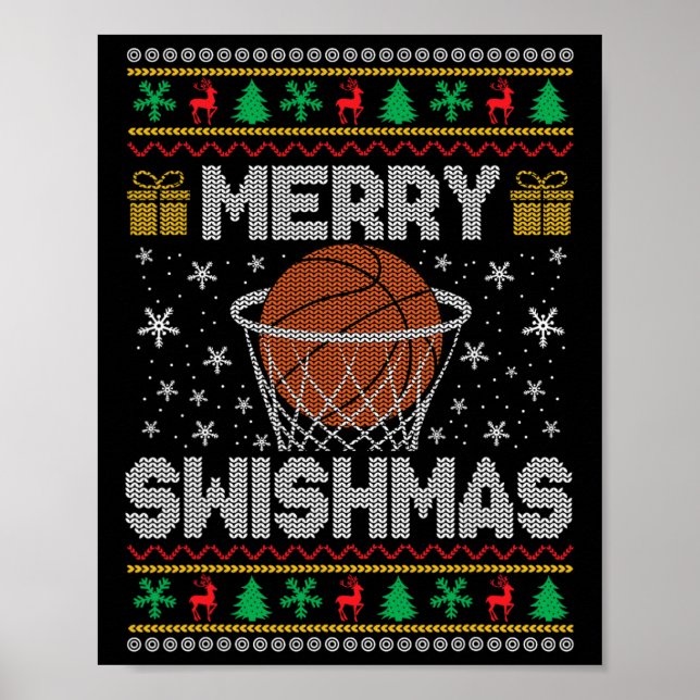 Affiche Joyeux Swishmas Bysketll Vilain Sweat de Noël (Devant)