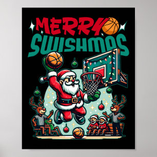 Affiche Joyeux Swishmas Noël Noël Noël Basketball Funny