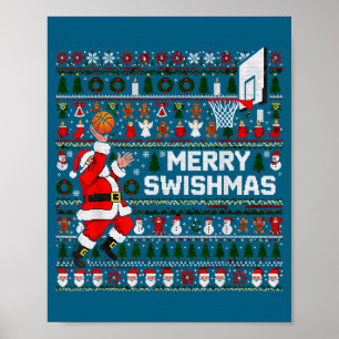 Affiche Joyeux Swishmas Santa Basket Pull Ugly Style