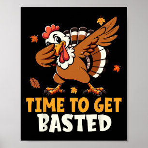 Affiche Joyeux temps de dinde de Thanksgiving pour les hom
