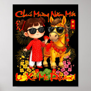 Affiche Joyeux Tet Chuc Mung Nam Moi 2026 Li Xi Me S'il Vo