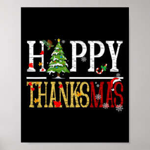 Affiche Joyeux Thanksgiving Christmas Heureux Thanksmas