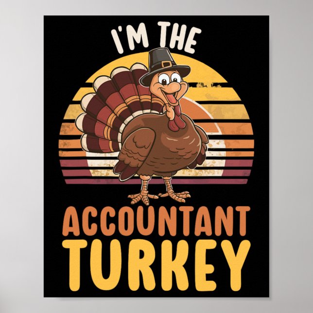 Affiche Joyeux Thanksgiving Comptabilité Jour de la dinde  (Devant)