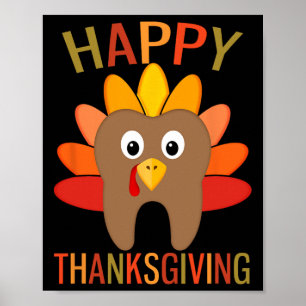 Affiche Joyeux Thanksgiving Dent de dinde de la dentisteri