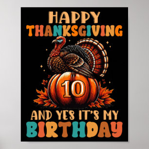 Affiche Joyeux Thanksgiving Et Oui C'est Mon 10e Anniversa
