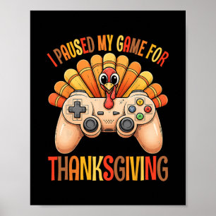 Affiche Joyeux Thanksgiving Jeux D'automne Dinde Garçons J