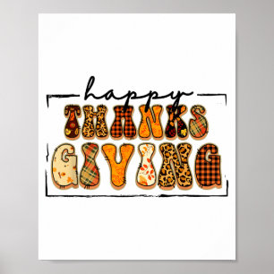 Affiche Joyeux Thanksgiving pour la journée de la dinde en