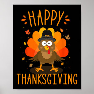 Affiche Joyeux Thanksgiving pour le dîner de famille de la