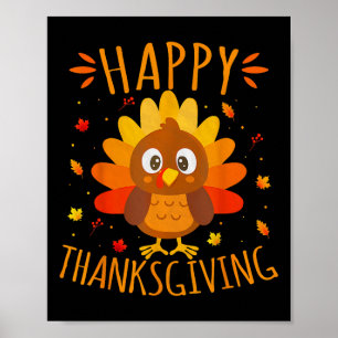 Affiche Joyeux Thanksgiving pour le dîner de famille de la