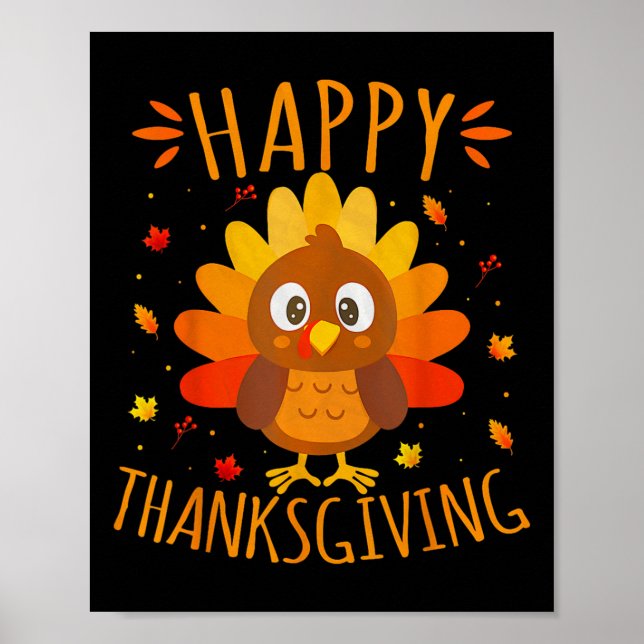 Affiche Joyeux Thanksgiving pour le dîner de famille de la (Devant)