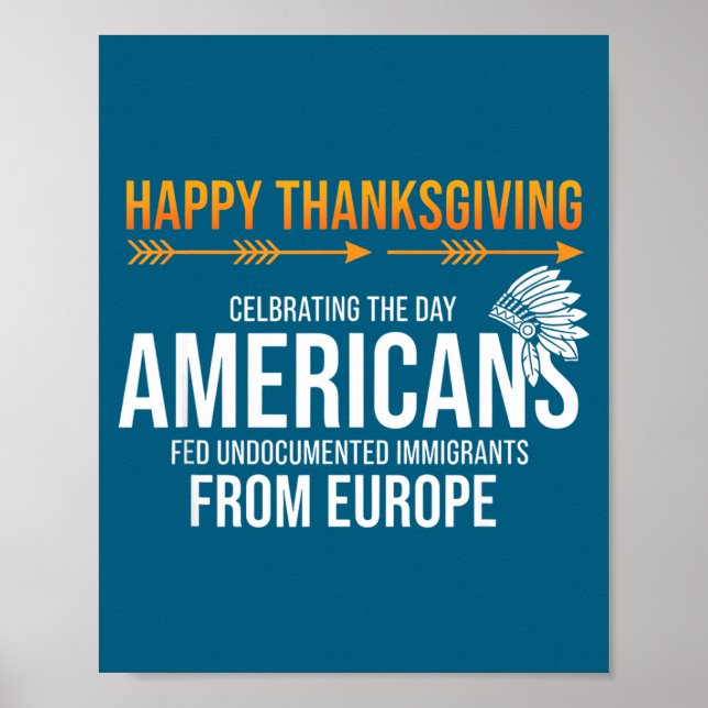 Affiche Joyeux Thanksgiving, Vérité amérindienne_ Amérique (Devant)