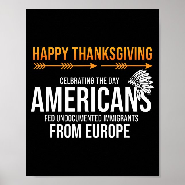 Affiche Joyeux Thanksgiving, Vérité amérindienne_ Amérique (Devant)
