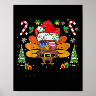 Affiche Joyeux Thanksmas Bonne fête de Thanksgiving Père N