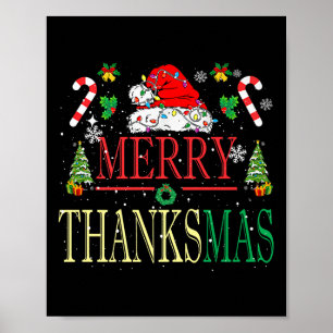 Affiche Joyeux Thanksmas Santa Hat Xmas Famille Hommes Fem