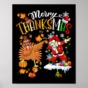 Affiche Joyeux Thanksmas Thanksgiving Noël