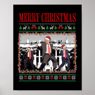 Affiche Joyeux Trumpmas - Danse du Père Noël Donald Trump
