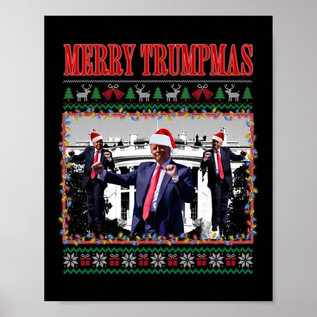 Affiche Joyeux Trumpmas Donald Trump Père Noël Famille Noë (Devant)