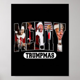 Affiche Joyeux Trumpmas Père Noël Trump Pajamas de Noël Dr