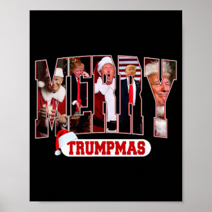Affiche Joyeux Trumpmas Santa Trump Noël Pyjama Drôle